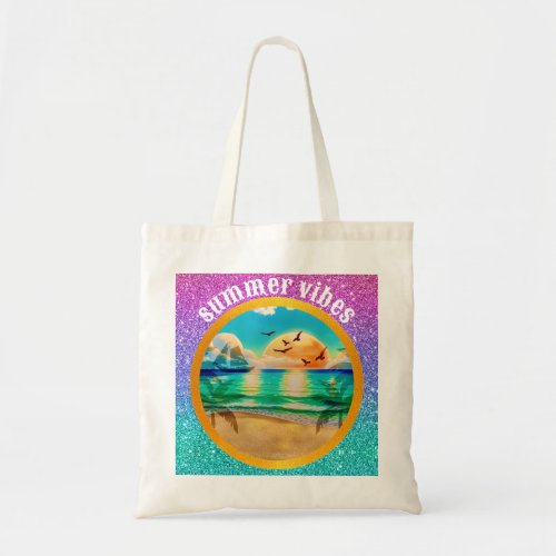 Summer Season Sunny days and Sandy Beach Painting Tote Bag