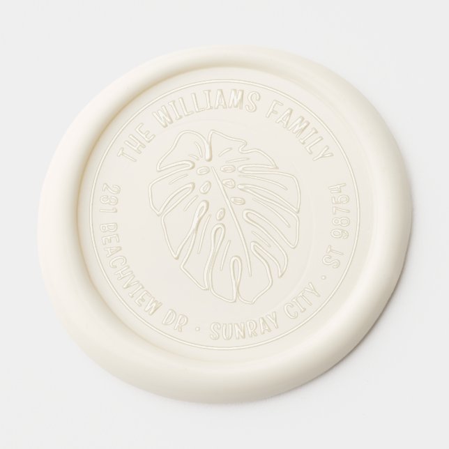 Summer Season Tropical Hawaiian Palm Leaf Style Wax Seal Sticker (Front)