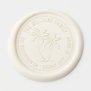 Summer Season Tropical Hawaiian Palm Trees Style Wax Seal Sticker