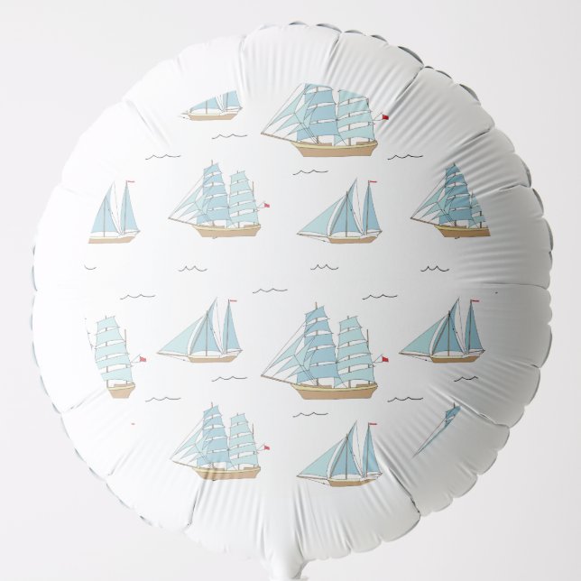 Summer Seatime Cute yachts with sail Balloon (Front)