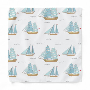 Summer Seatime Cute yachts with sail Bandana