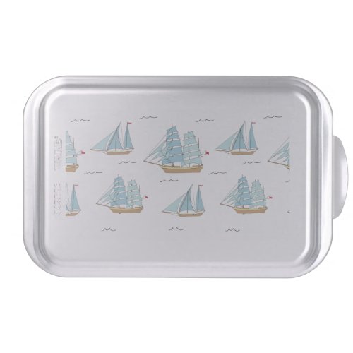 Summer Seatime Cute yachts with sail Cake Pan