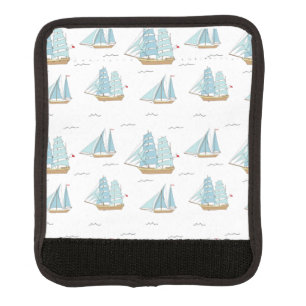 Summer Seatime Cute yachts with sail Luggage Handle Wrap
