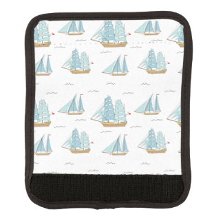 Summer Seatime Cute yachts with sail Luggage Handle Wrap