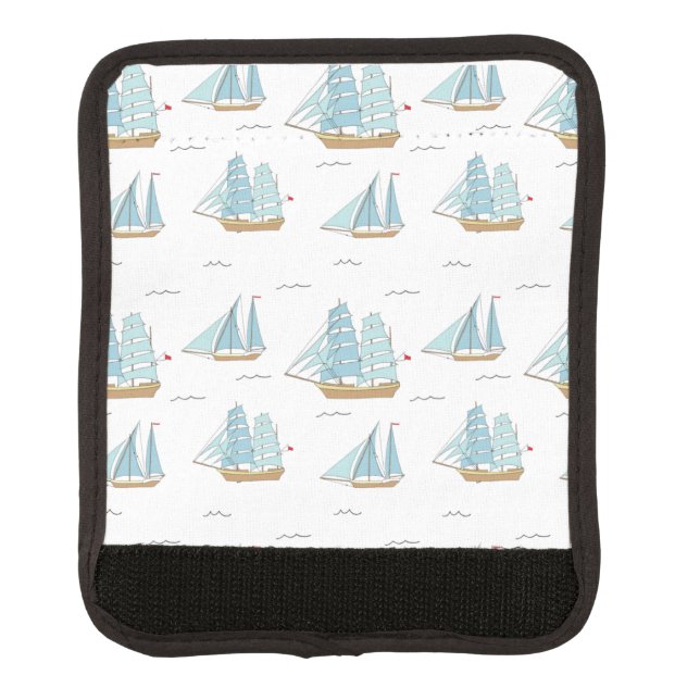 Summer Seatime Cute yachts with sail Luggage Handle Wrap (Front)