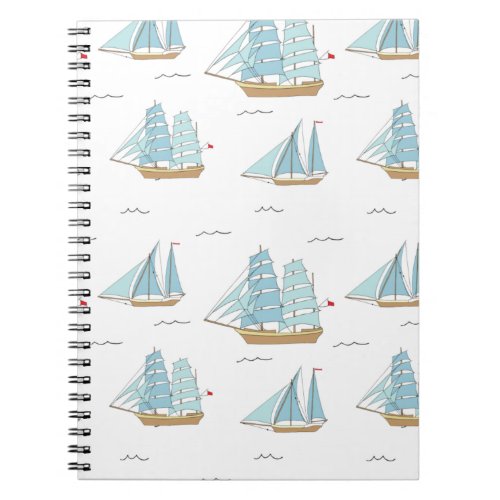 Summer Seatime Cute yachts with sail Notebook