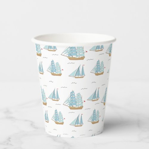 Summer Seatime Cute yachts with sail Paper Cups