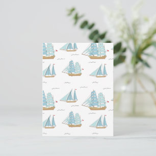 Summer Seatime Cute yachts with sail Postcard