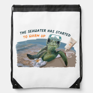 Summer seaturtle drawstring bag