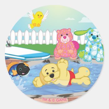 Summer Sensation Pool Classic Round Sticker by webkinz at Zazzle
