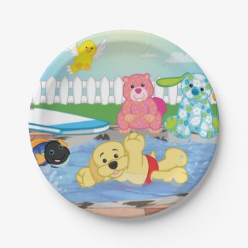 Summer Sensation Pool Paper Plates by webkinz at Zazzle