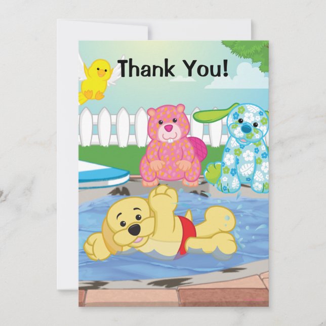 Summer Sensation Pool Thank You Card (Front)