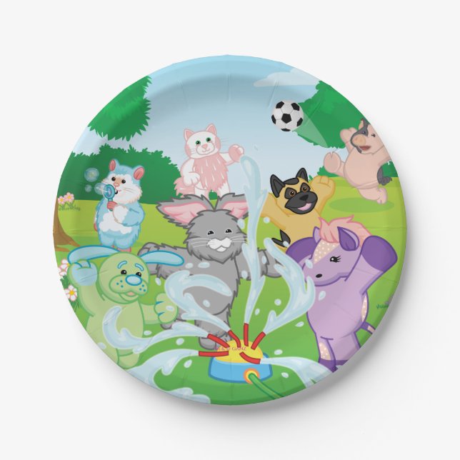 Summer Sensation Sprinkler Paper Plates (Front)
