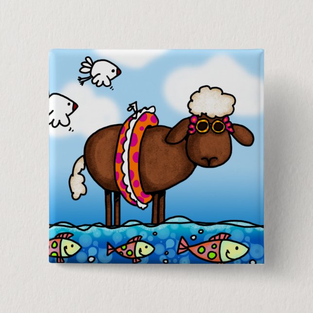 summer sheep button (Front)