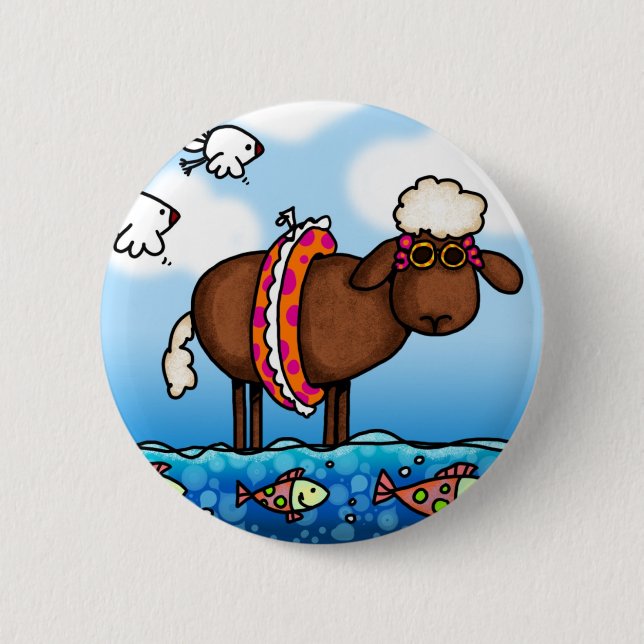 summer sheep button (Front)
