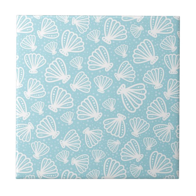 Summer Shell Pattern Ceramic Tile (Front)