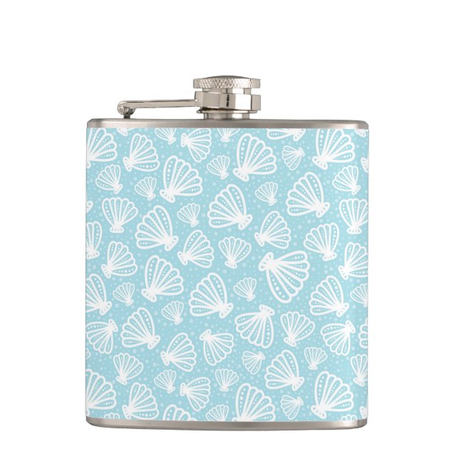 Summer Shell Pattern Hip Flask (Front)