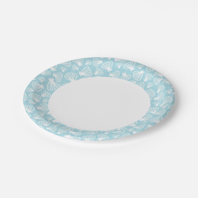 Summer Shell Pattern Paper Plates (Angled)