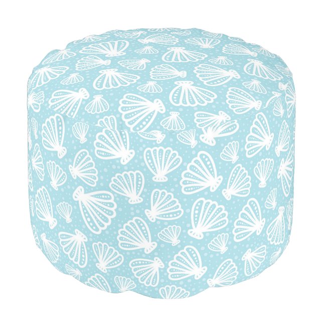Summer Shell Pattern Pouf (Angled Front)