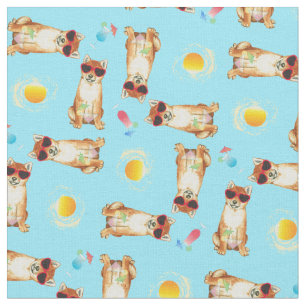 Summer Shiba Inu Fabric