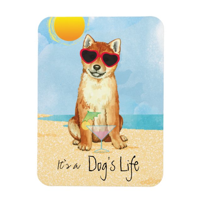 Summer Shiba Inu Magnet (Vertical)