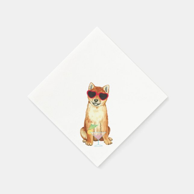 Summer Shiba Inu Napkins (Corner)