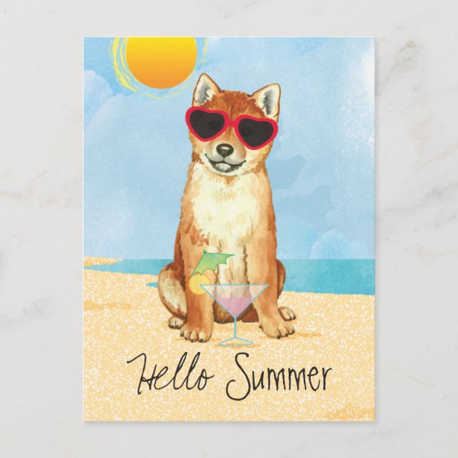 Summer Shiba Inu Postcard (Front)