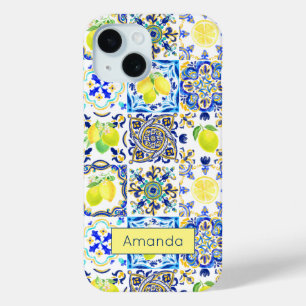 Summer Sicilian Amalfi Mediterranean majolica iPhone 15 Case
