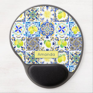 Summer Sicilian citrus Mediterranean majolica Gel Mouse Pad
