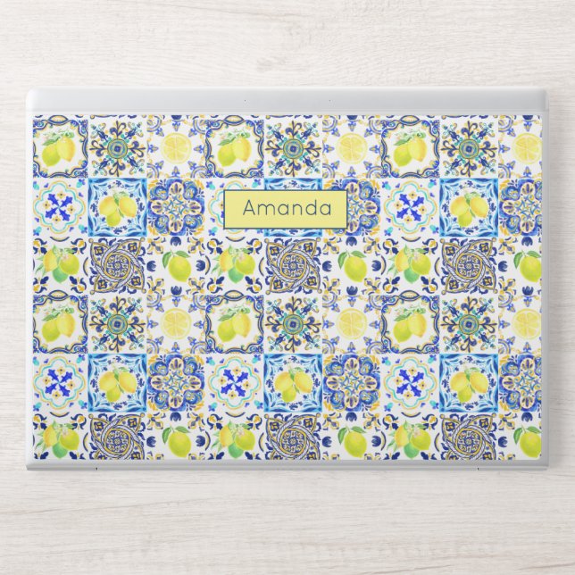 Summer Sicilian citrus Mediterranean majolica HP Laptop Skin (Front)