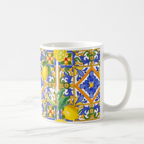 Summer Sicilian tiles citrusorangesmajolica    Coffee Mug