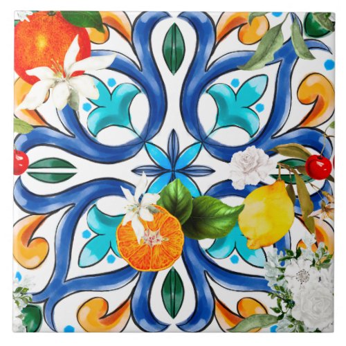 Summer Sicilian tiles majolicaceramic tile 