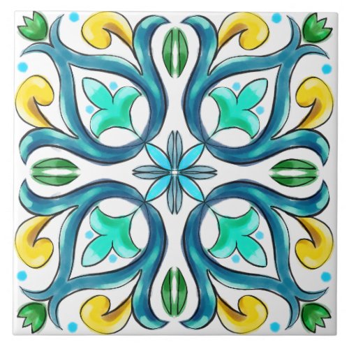 Summer Sicilian tiles majolicaceramic tile 