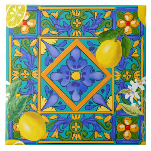 Summer Sicilian tiles majolicaMediterranean  