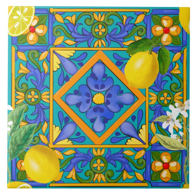 Summer ,Sicilian tiles ,majolica,Mediterranean   (Front)