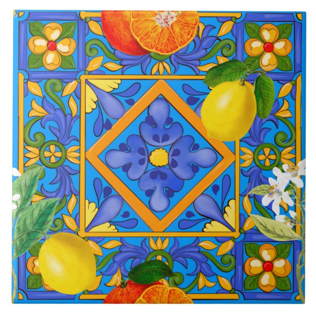 Summer ,Sicilian tiles ,majolica,Mediterranean   (Front)