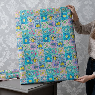 Summer Sicilian Turquoise Colorful Azulejo Amalfi Wrapping Paper