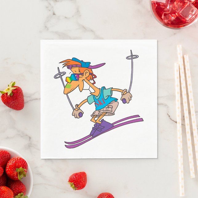 Summer Skier Napkins (Creator Uploaded)