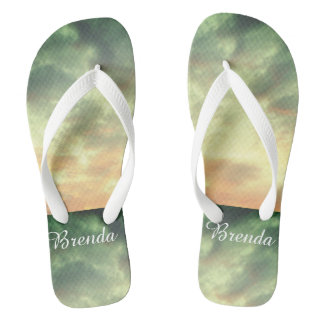 Summer Sky Adult Flip Flops, Wide Straps Flops
