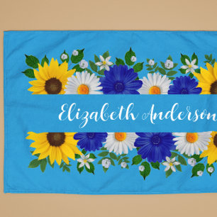 Summer Sky Blue Floral Kitchen Towel