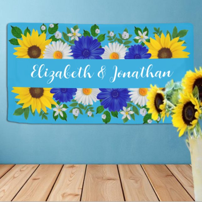 Summer Sky Blue Floral Wedding Banner (Creator Uploaded)