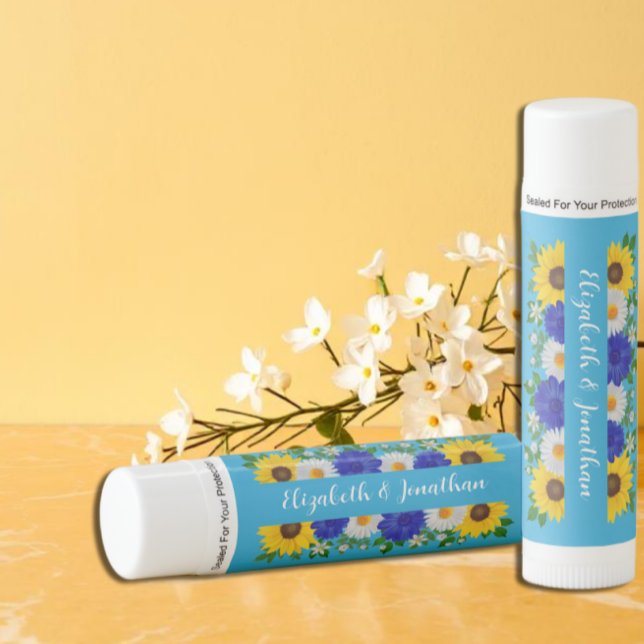 Summer Sky Blue Floral Wedding Lip Balm (Creator Uploaded)