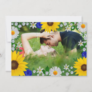 Summer Sky Blue Floral Wedding Save The Date