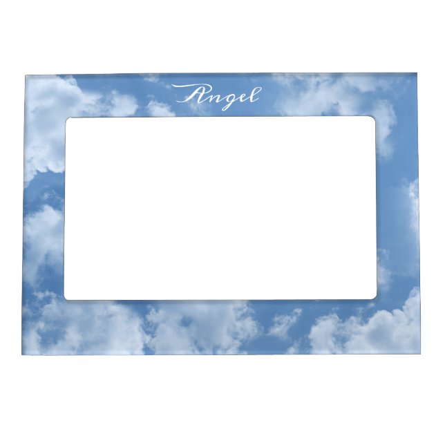 Summer Sky Cute Modern Lovely Blue Custom Wedding Magnetic Frame (Front)