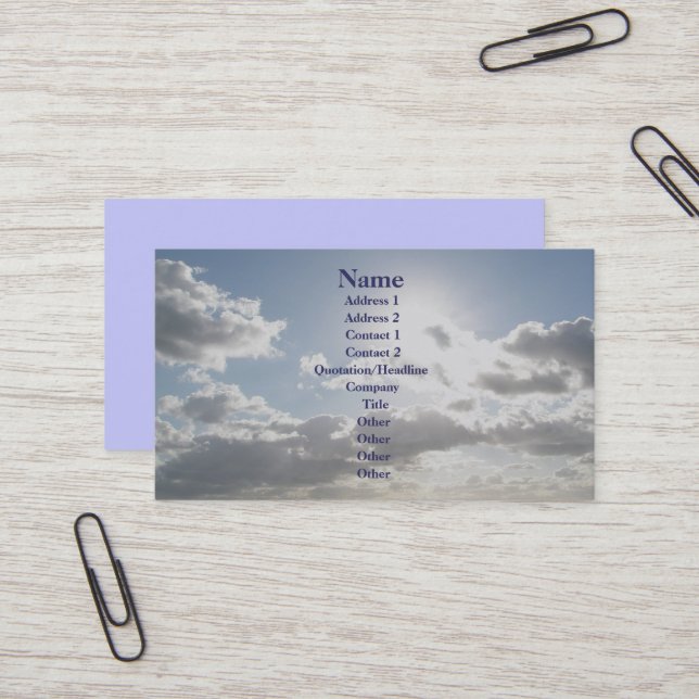 Summer Sky IBSP Business Cards (Front/Back In Situ)