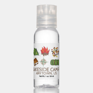 Summer Sleepaway Camp Compass Tent Campfire Hand Sanitizer