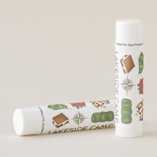 Summer Sleepaway Camp Compass Tent Campfire Lip Balm