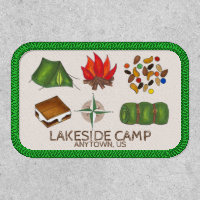 Summer Sleepaway Camp Compass Tent Campfire