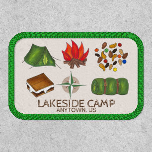 Summer Sleepaway Camp Compass Tent Campfire Patch