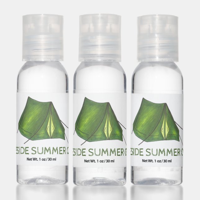 Summer Sleepaway Overnight Camp Green Tent Hand Sanitizer (Set)